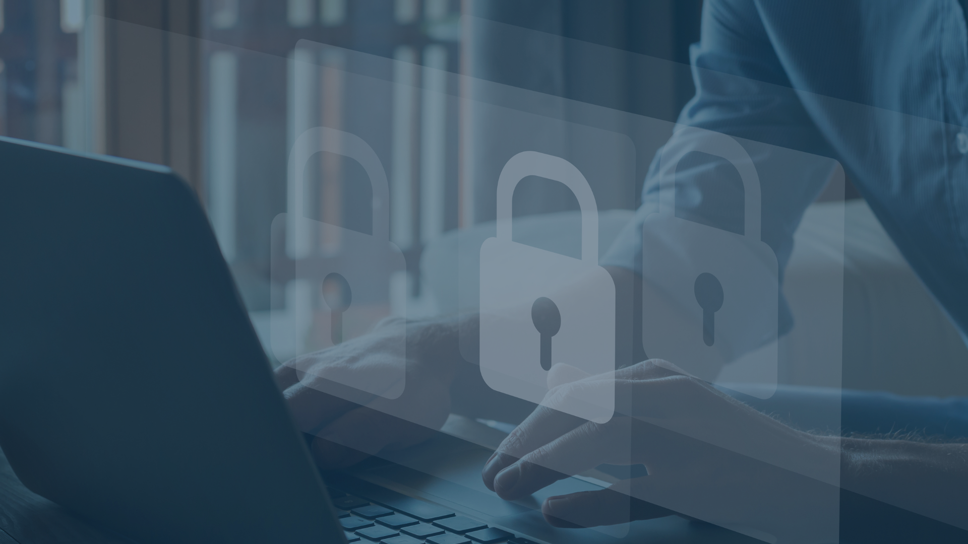 Padlock protected laptop